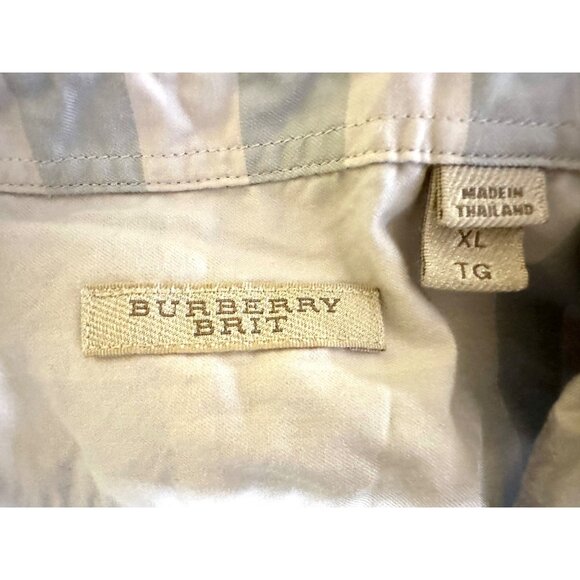 Burberry Brit Men’s Grey/Green Oversized Check Button-Down Shirt XL - Picture 5 of 8